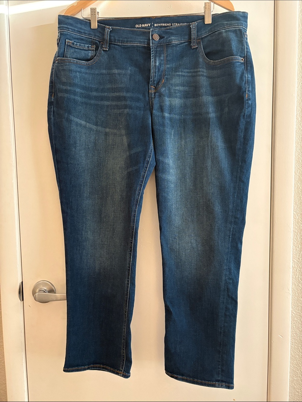 Old Navy Dark Blue Boyfriend Straight Droit Preppy Jeans SZ 14